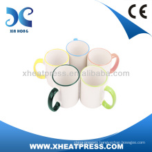 AA Grade Rim & Handle Colorful Mug Handle Coated Mug for sublimation